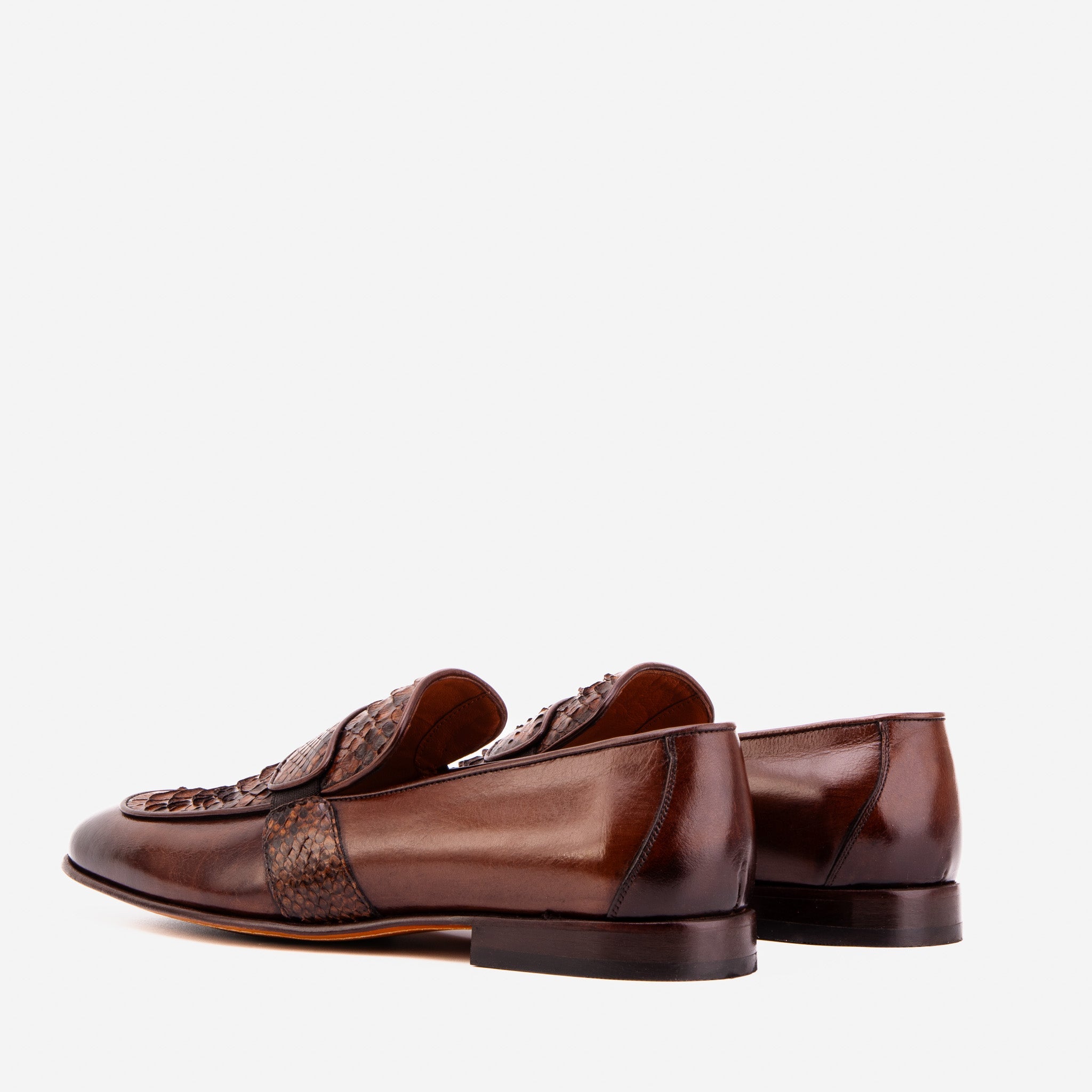 The Dorian Tan Python & Baby Buffalo Leather Loafer Men Shoe