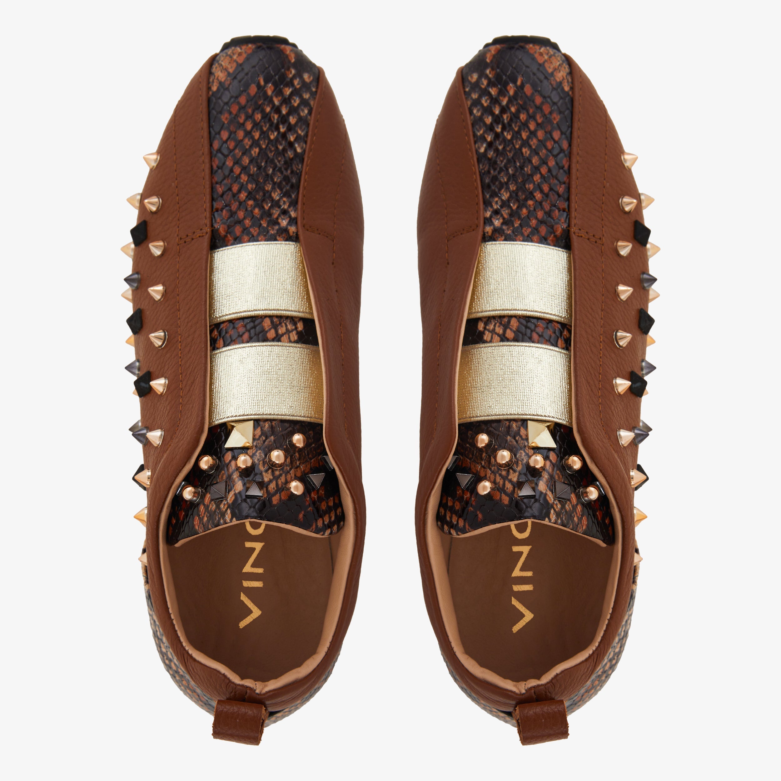 The Infanta Tan  Spike Leather Women Sneaker Limited Edition