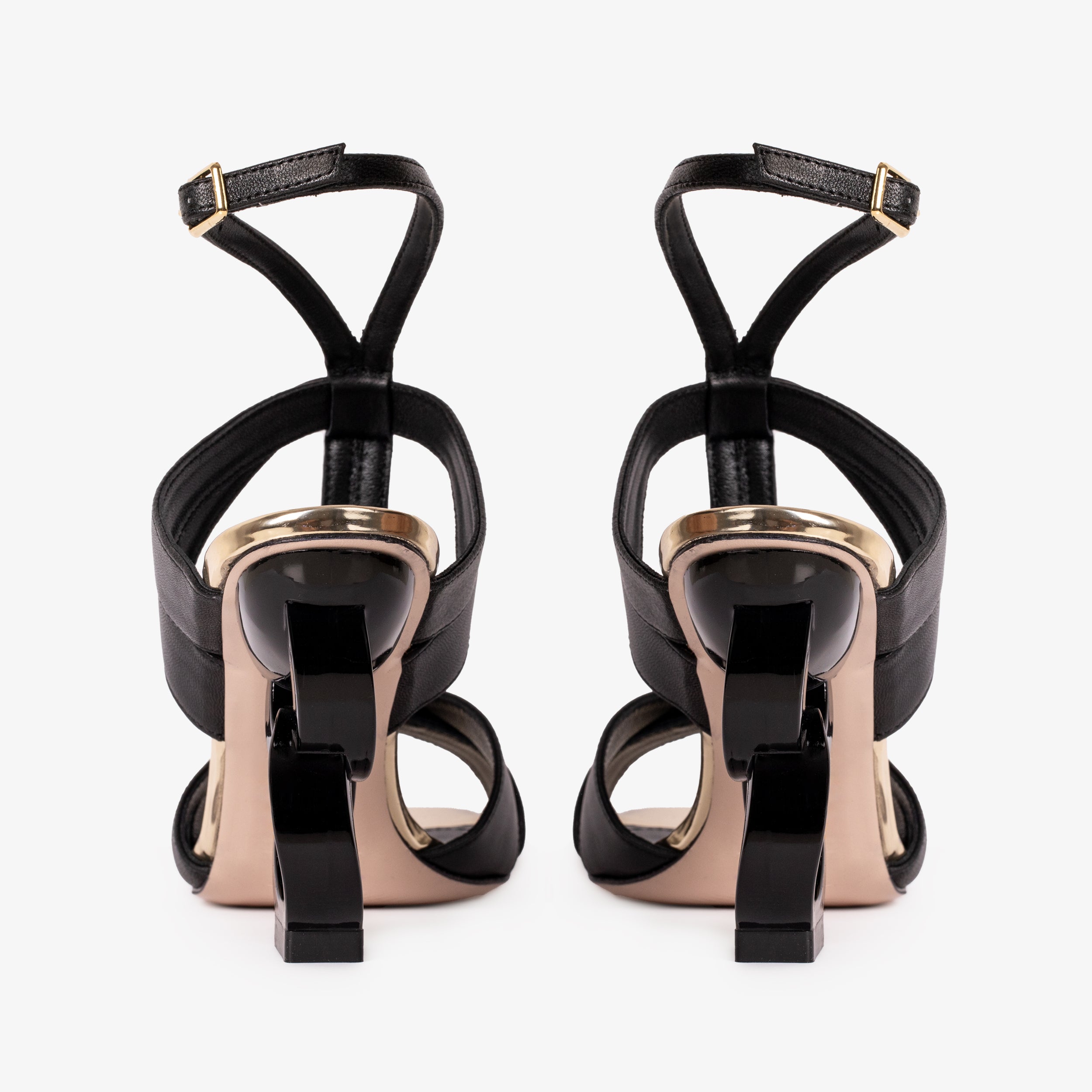 The Duffryn Black T-Strap Leather Women Sandal