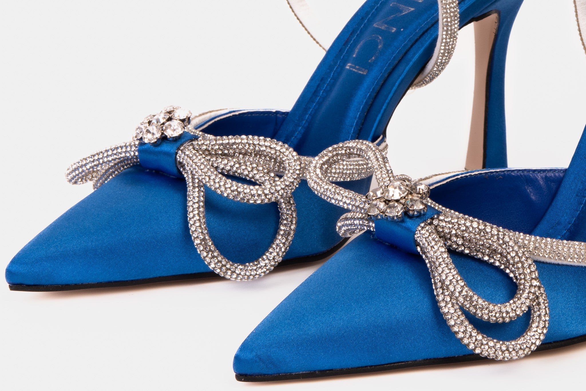 The Floransa Sax Blue Leather Pointy Toe Ankle Strap Women Sandal Final Sale!