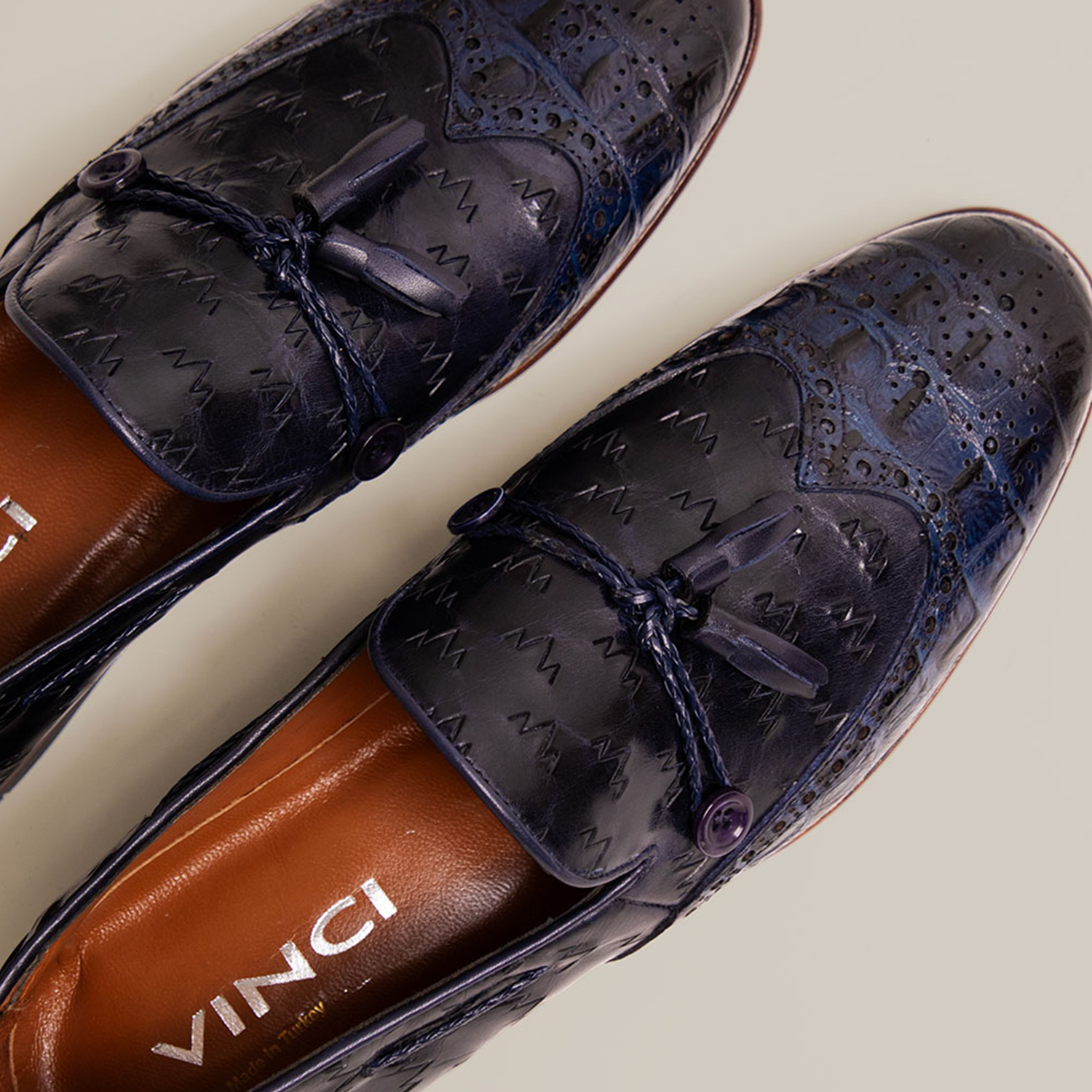 The Istanbul Navy Blue Leather Tassel Loafer Men Shoe