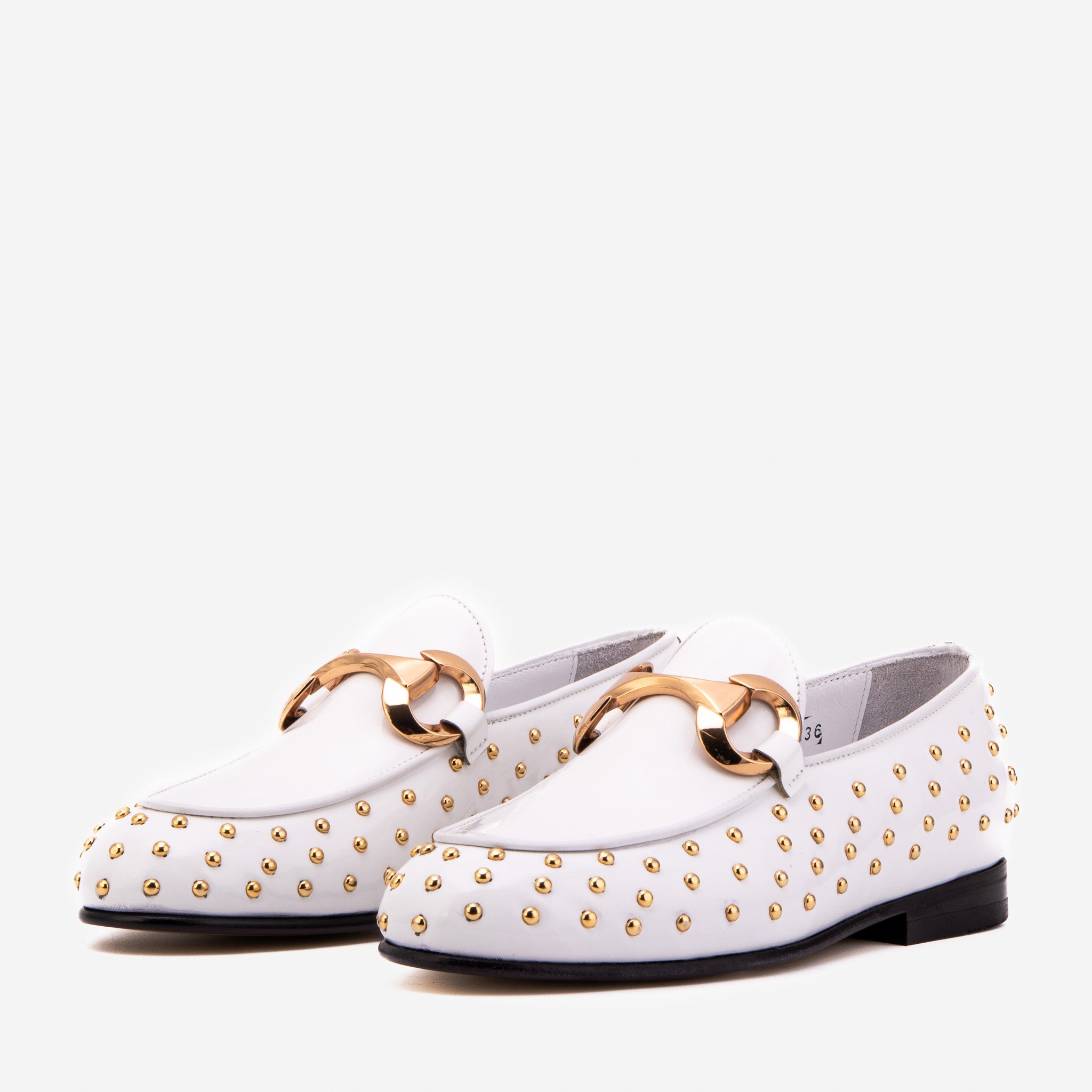 The Jupiter  Shoe White Spike Leather  Bit Dress Loafer Limited Edition Women  Shoe