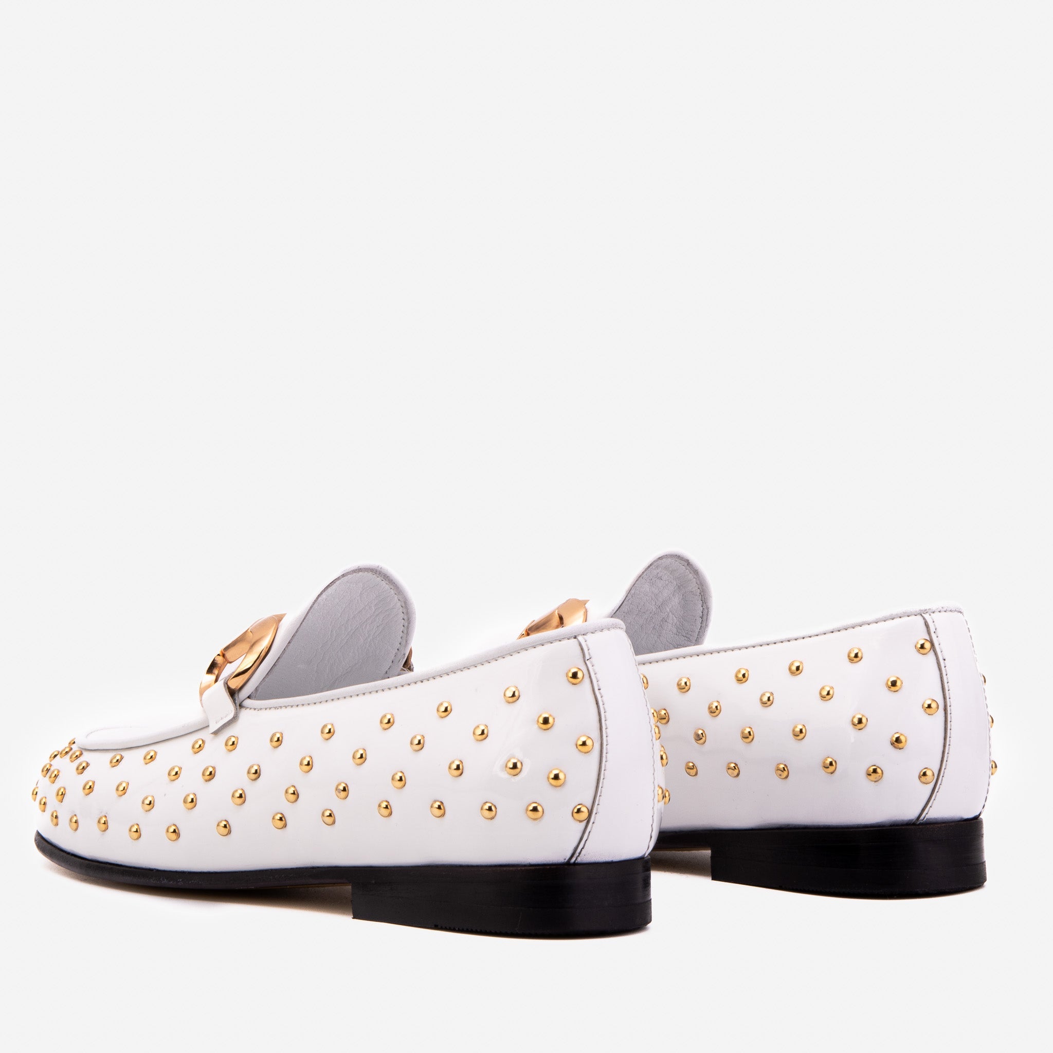 The Jupiter  Shoe White Spike Leather  Bit Dress Loafer Limited Edition Women  Shoe
