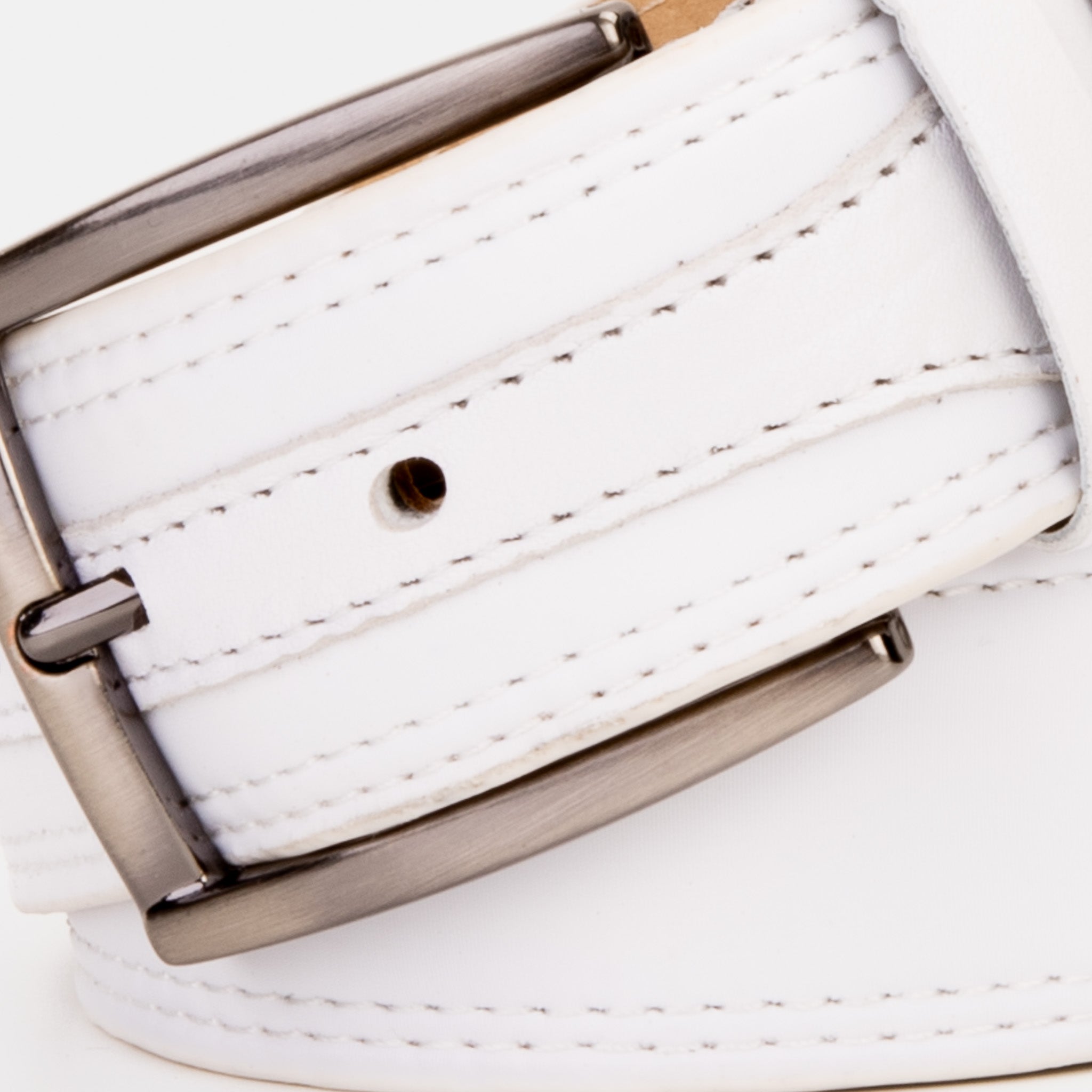 The Lexington White Leather Belt