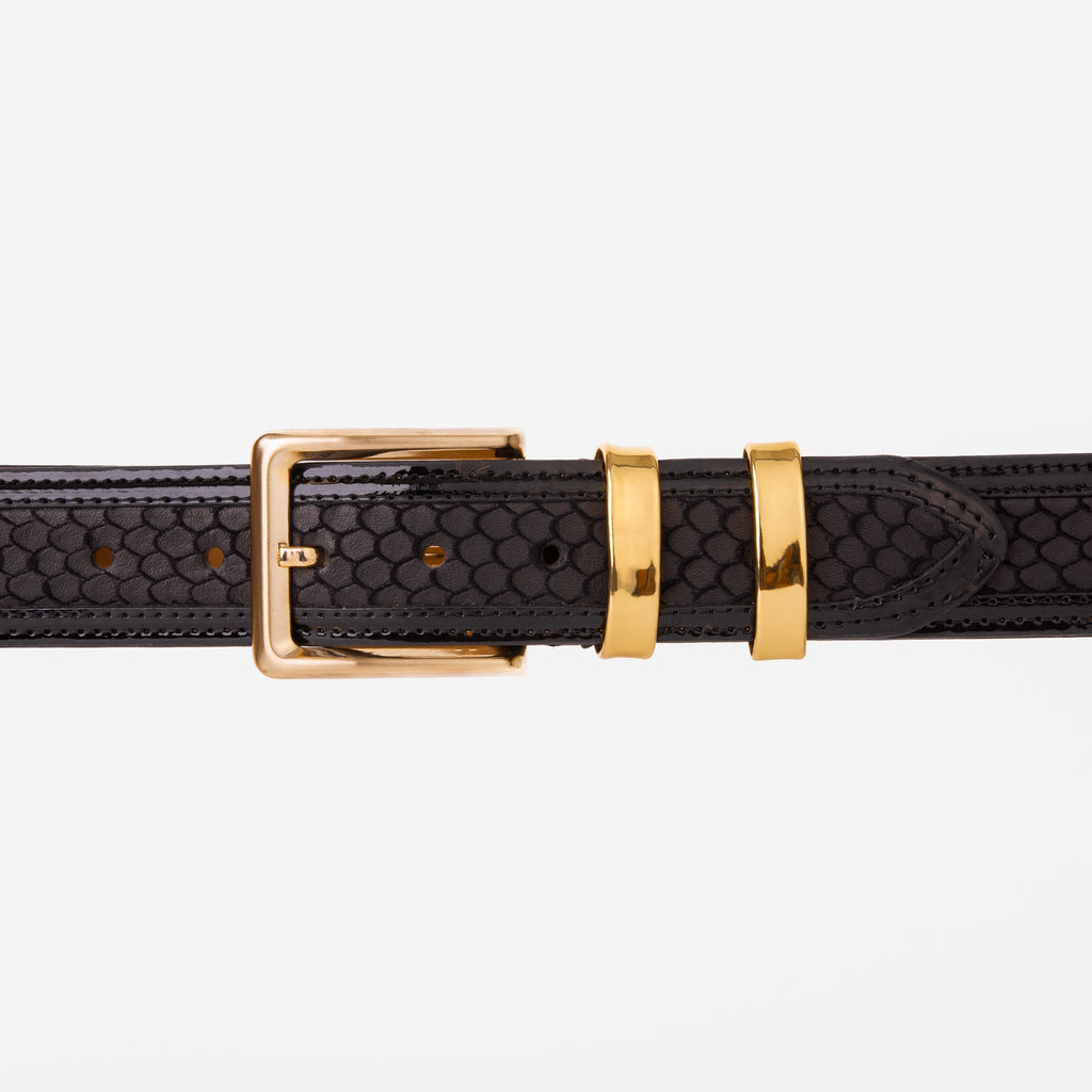 The Imperial Black Leather Belt