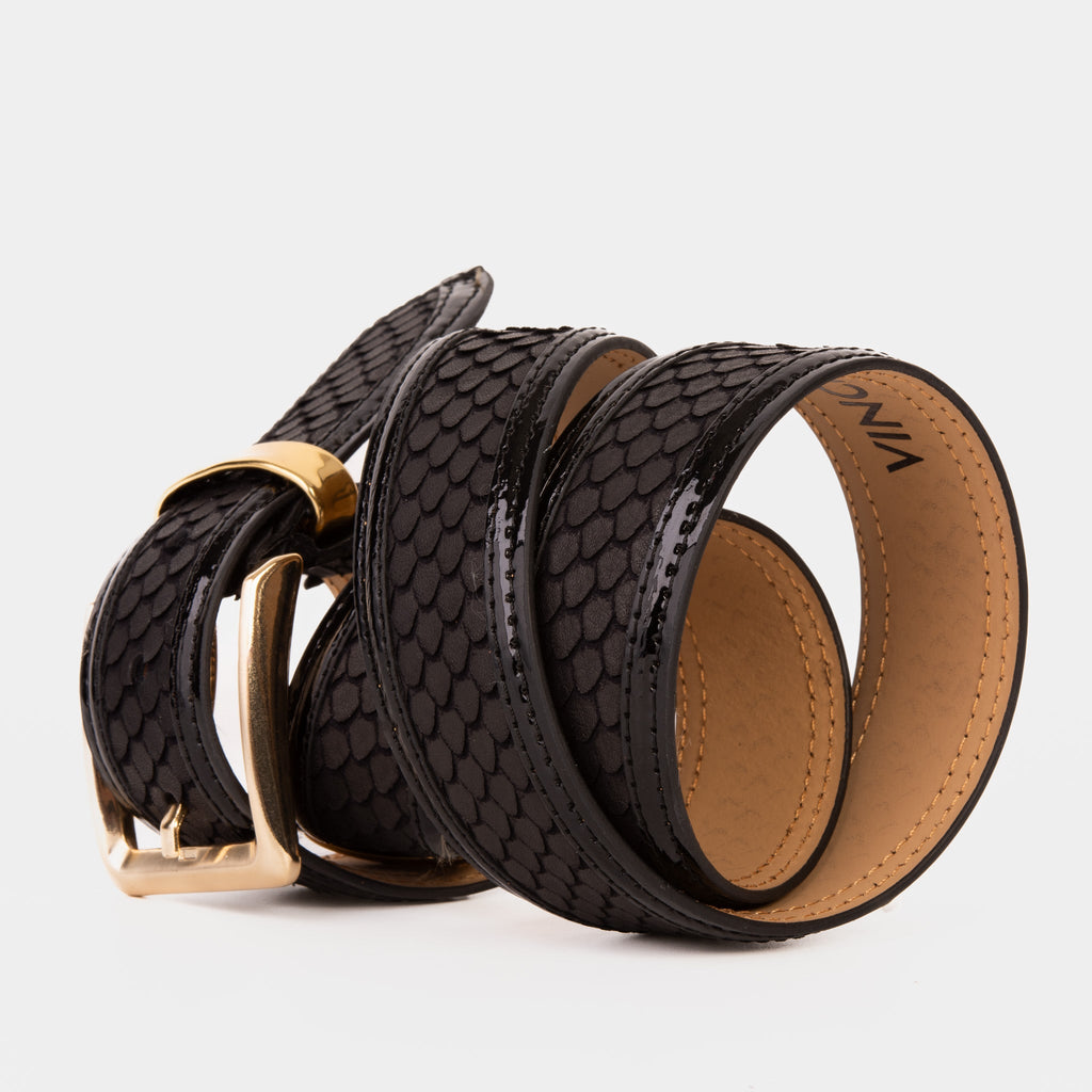 The Imperial Black Leather Belt