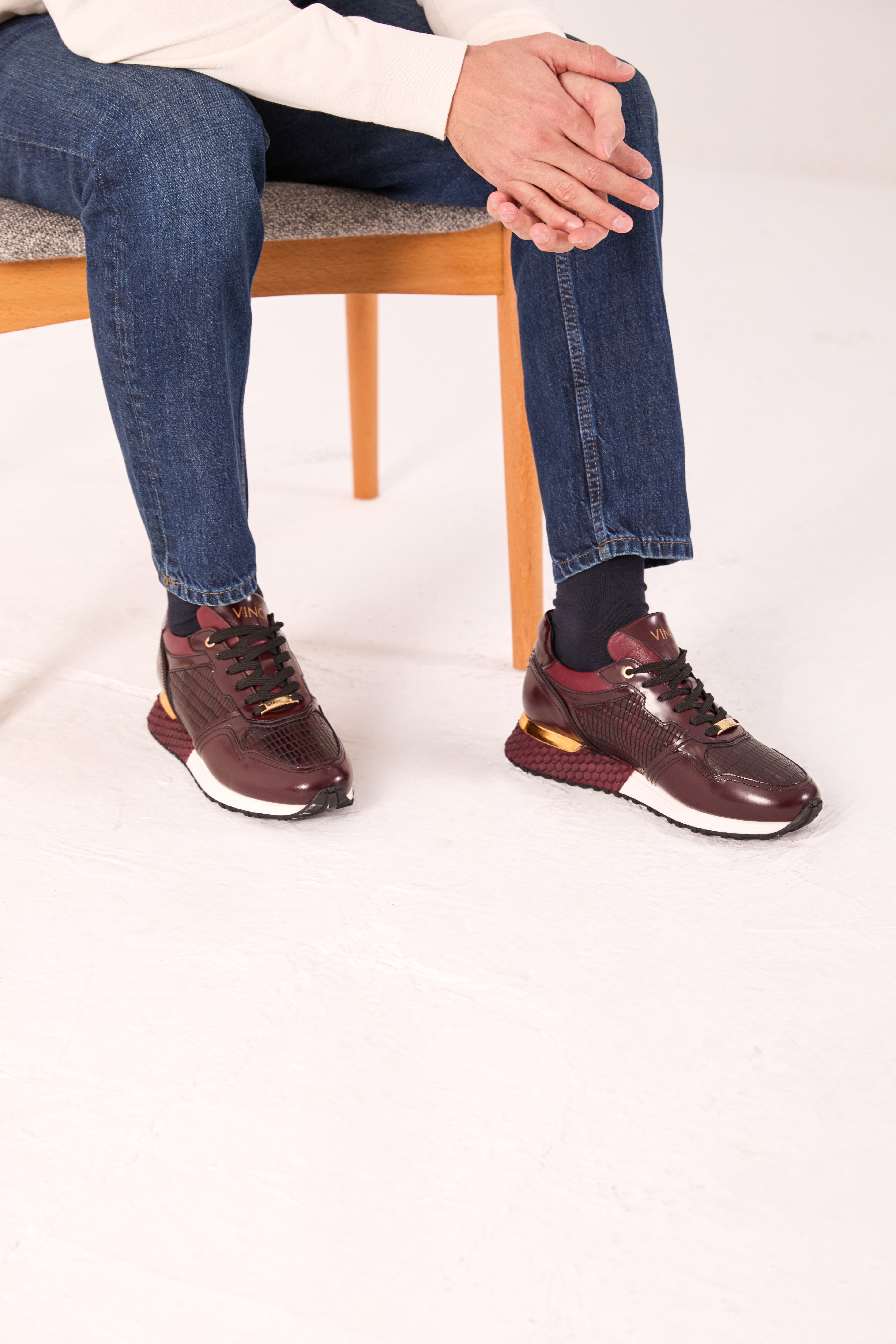 The Empire Burgundy Leather Men Sneaker