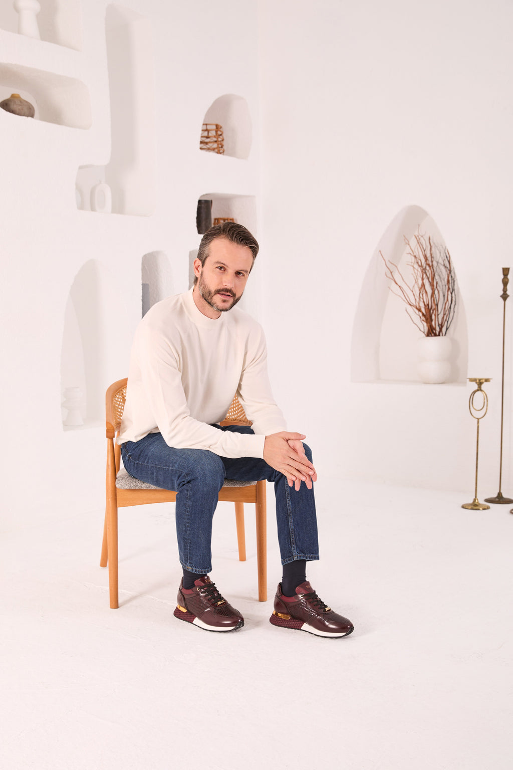 The Empire Burgundy Leather Men Sneaker