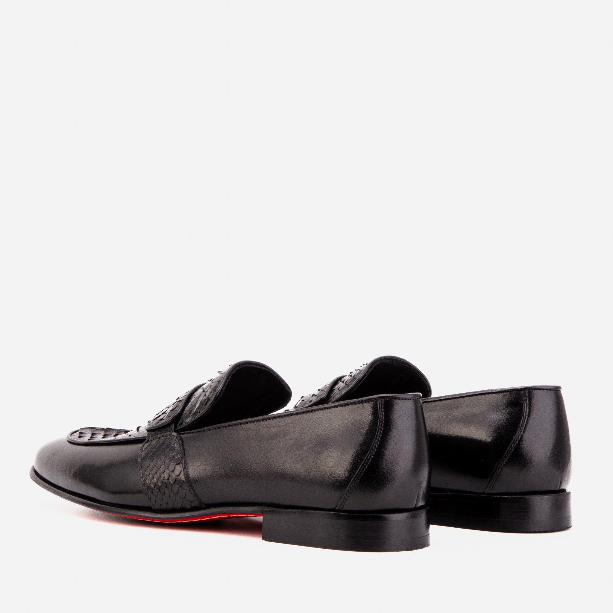 The Dorian Black Python & Baby Buffalo Leather Loafer Men Shoe