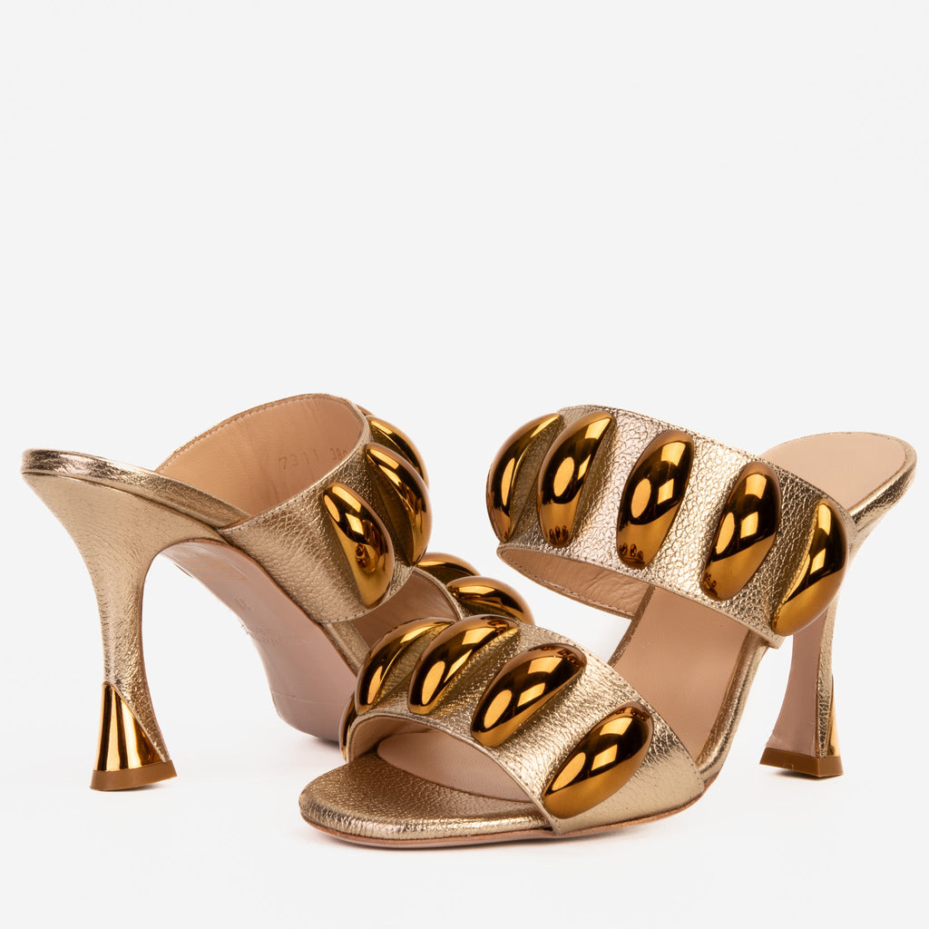 The Eclipse Gold Leather Women Sandal