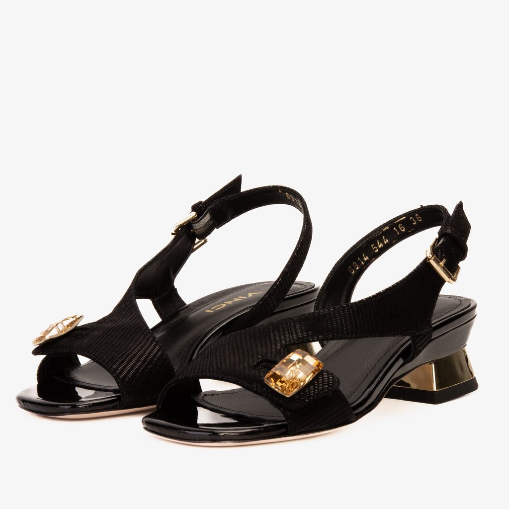 The Iconic Black Leather Women Sandal