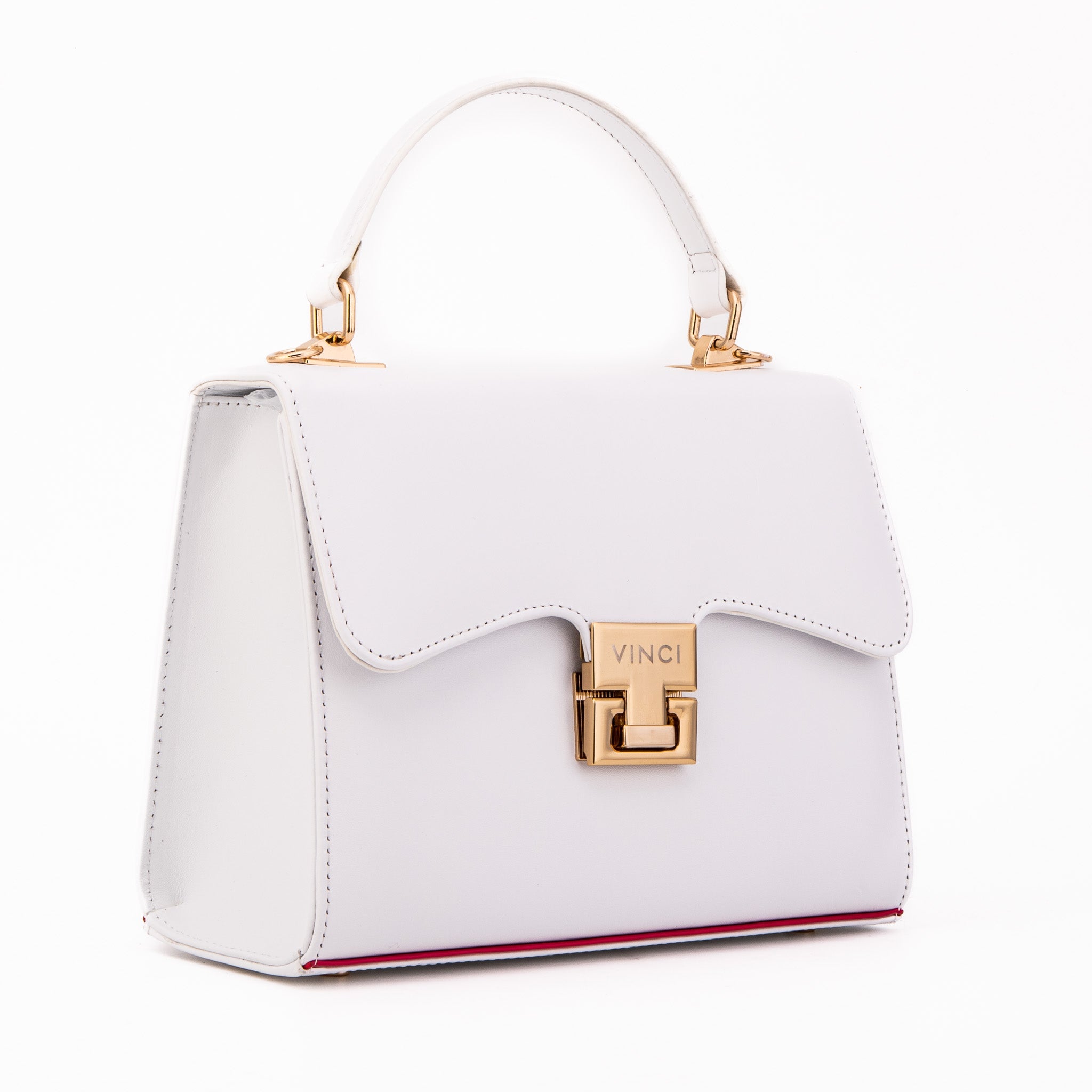 The Ege White Leather Handbag