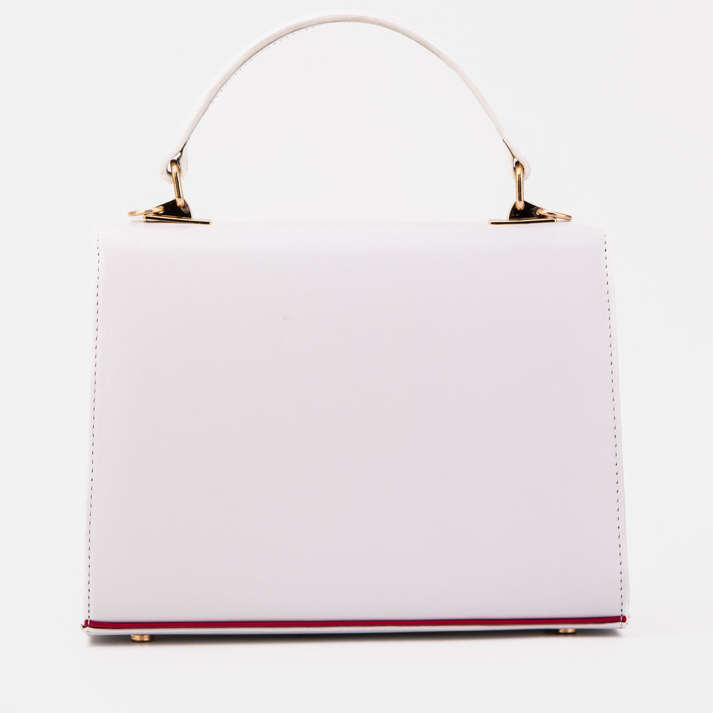 The Ege White Leather Handbag