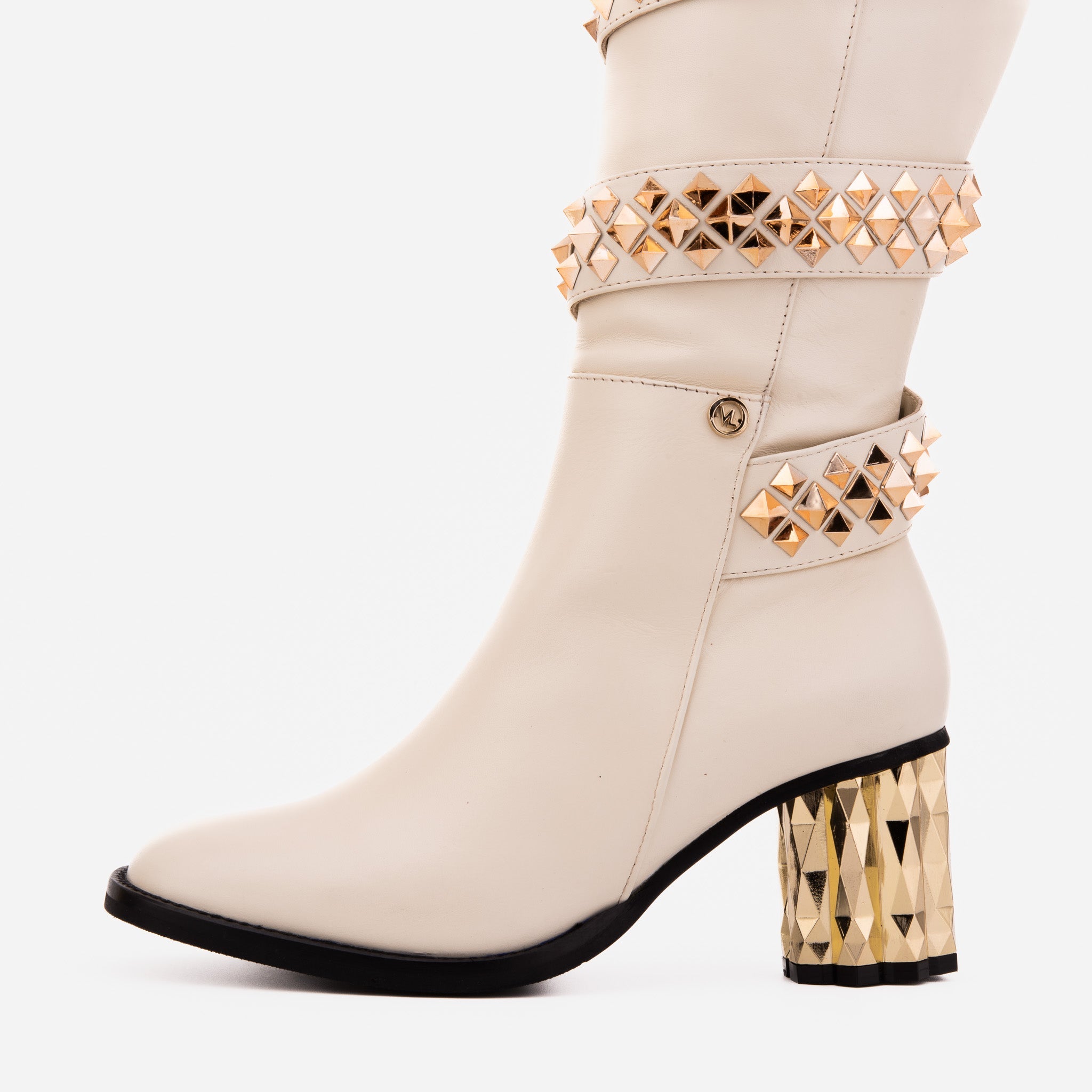 The Gladiator Cream Leather Knee High Women Boot
