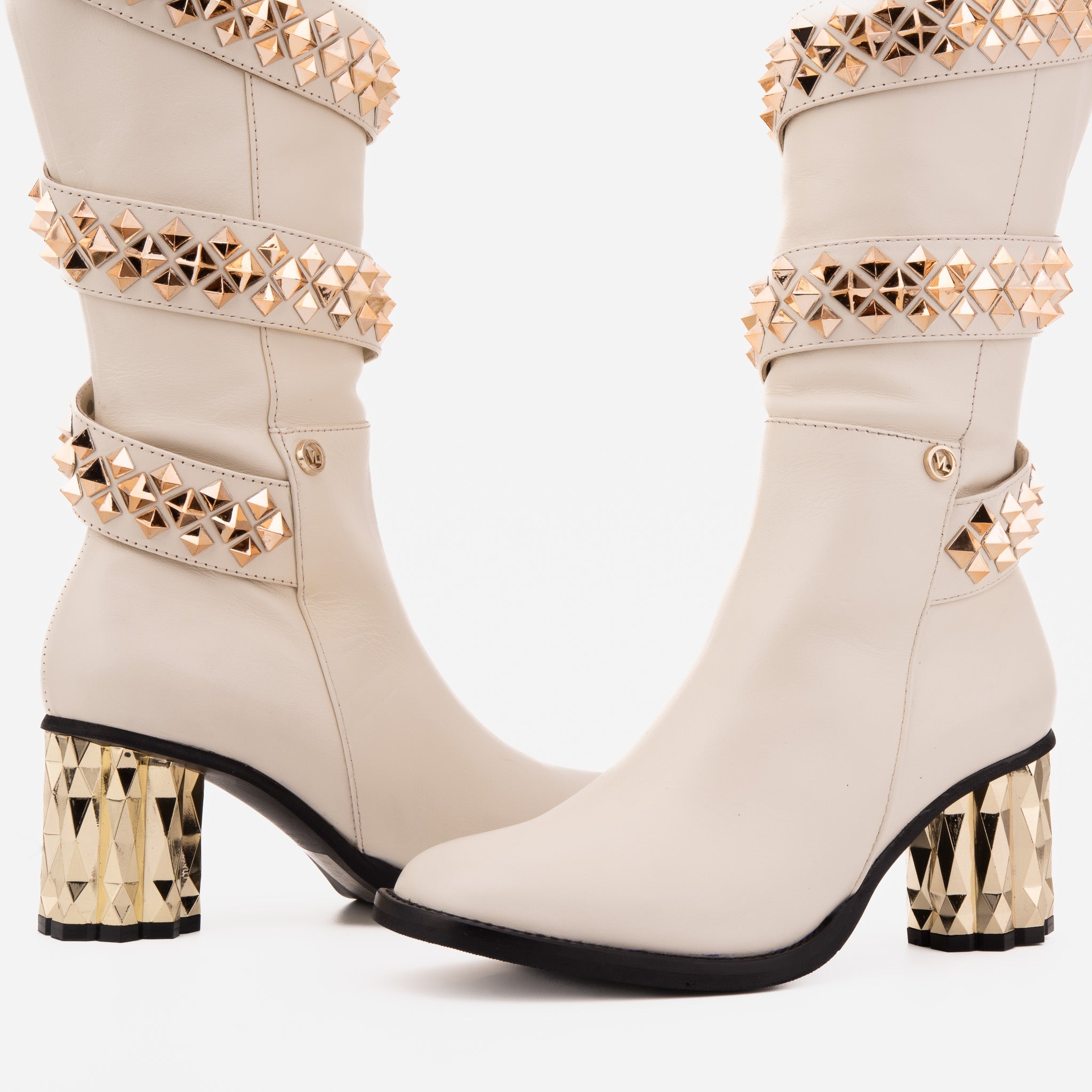 The Gladiator Cream Leather Knee High Women Boot