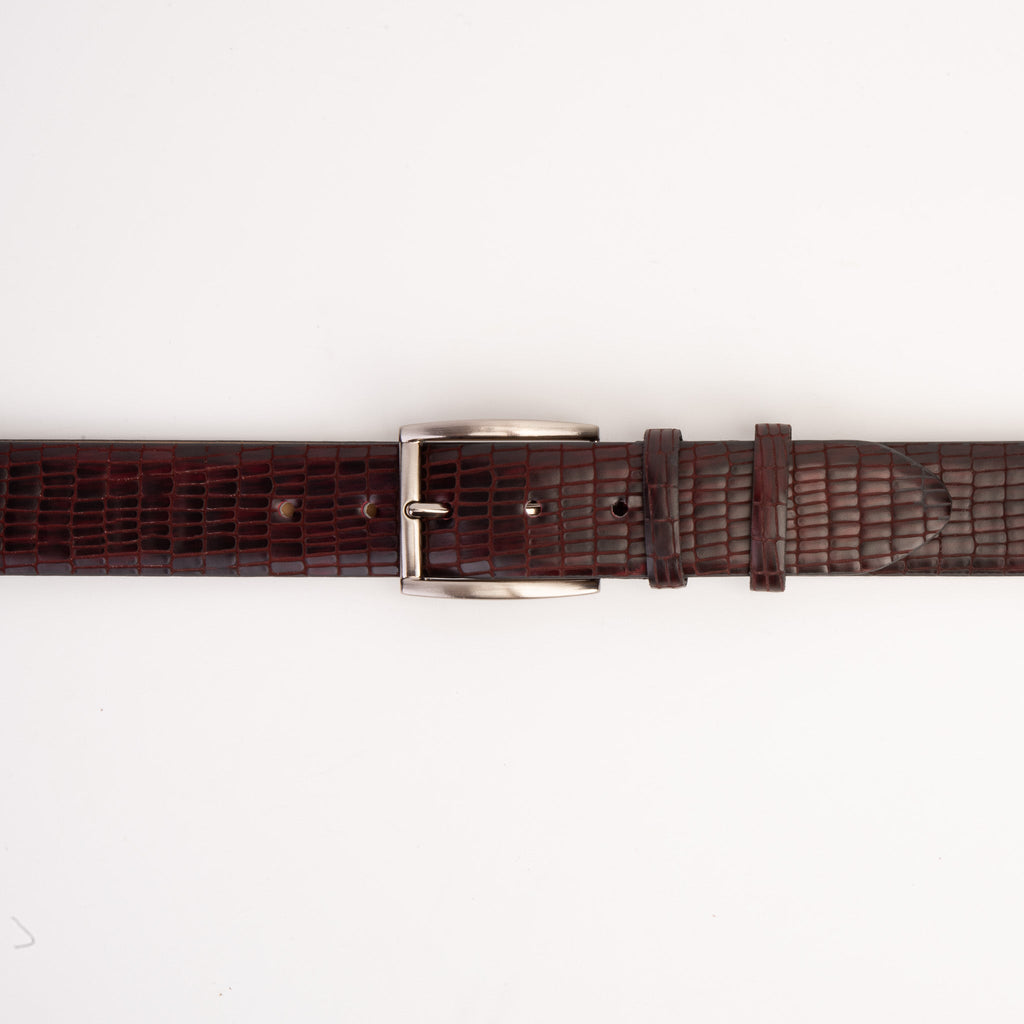 The Empire Burgundy Leather Belt