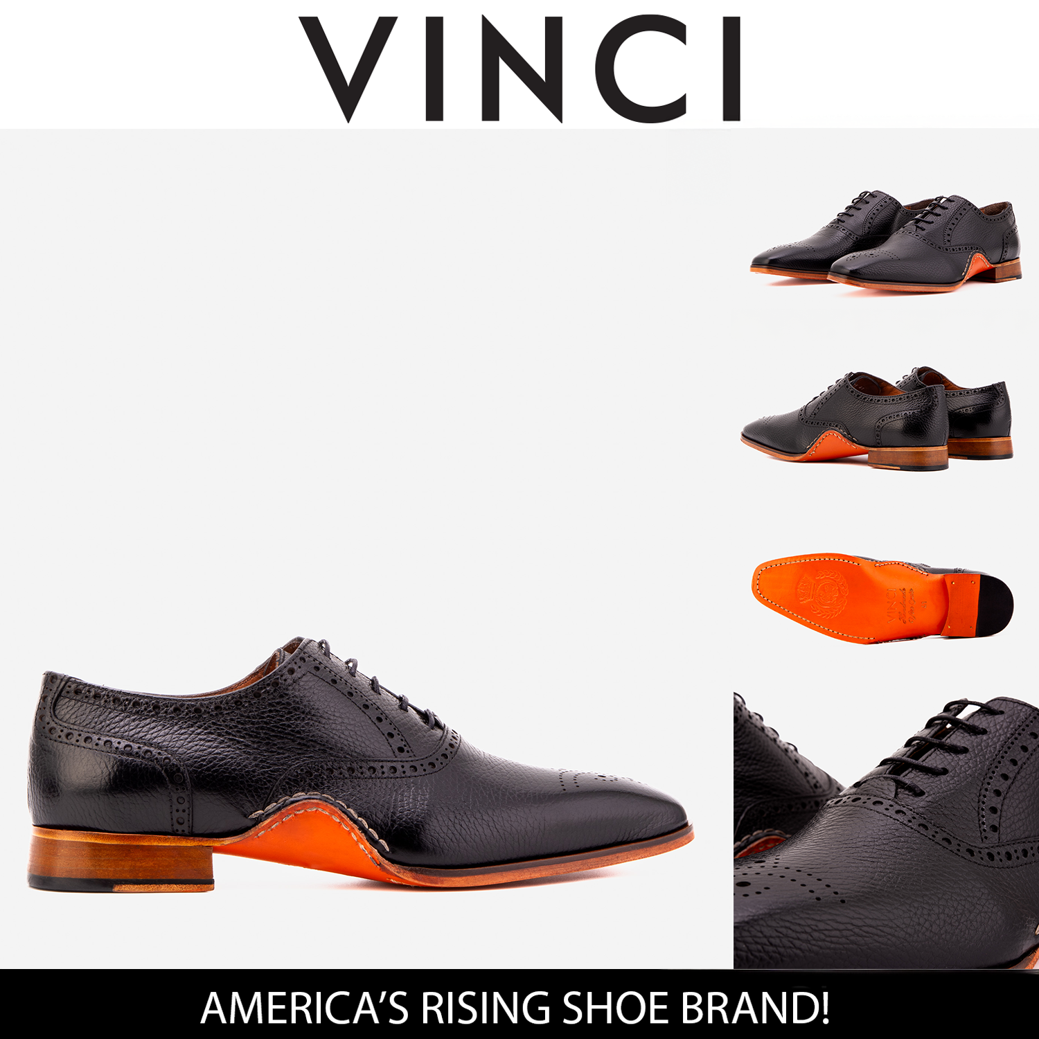 The Draco Handmade Black Semi Brogue Oxford Men Shoe