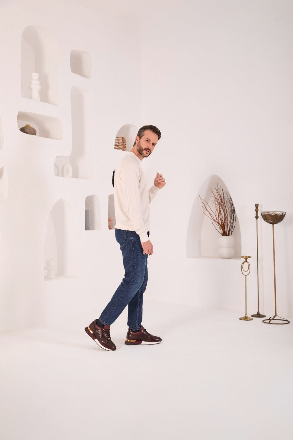 The Empire Burgundy Leather Men Sneaker