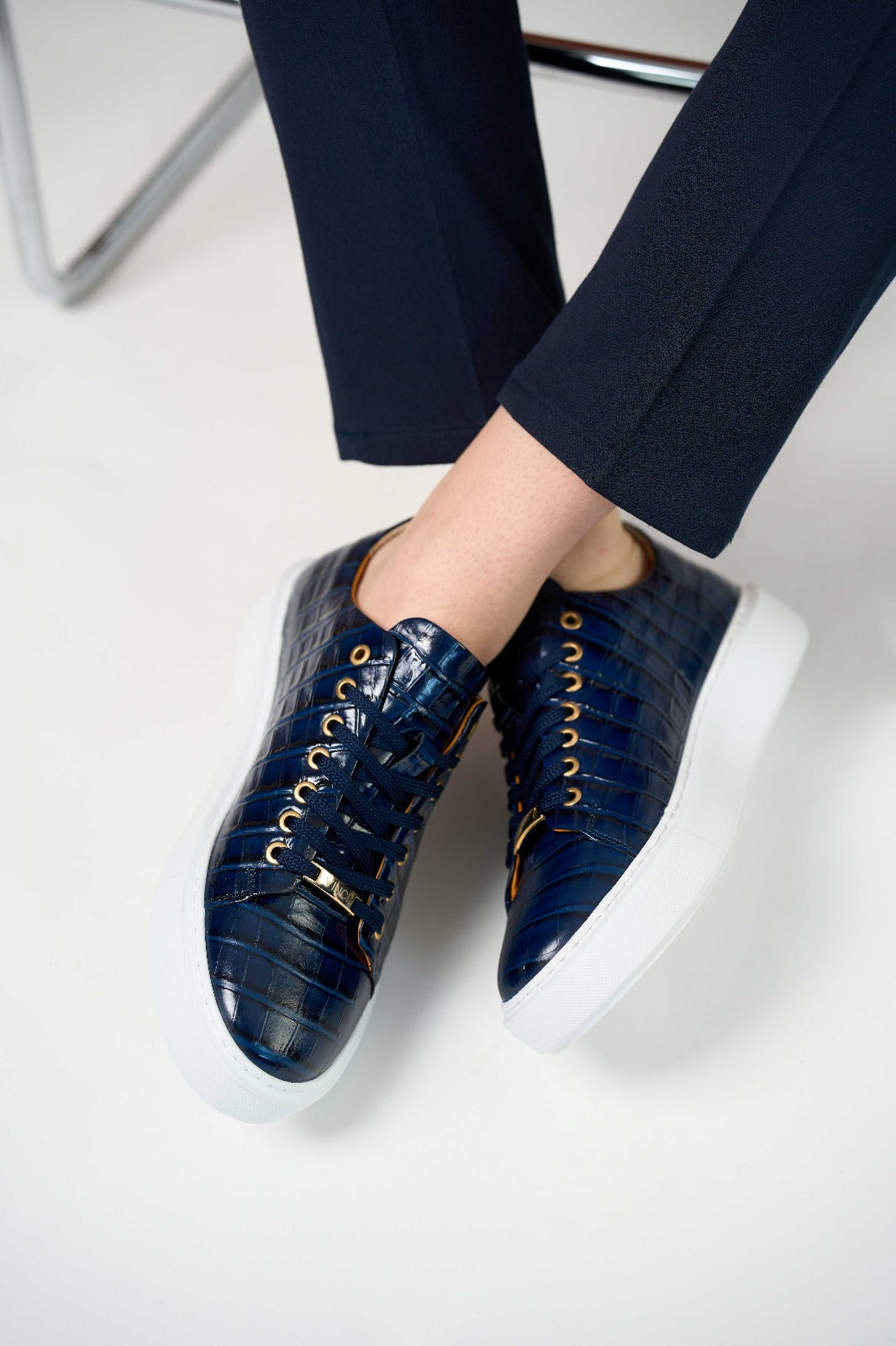 The Dublin Blue Leather Men Sneaker