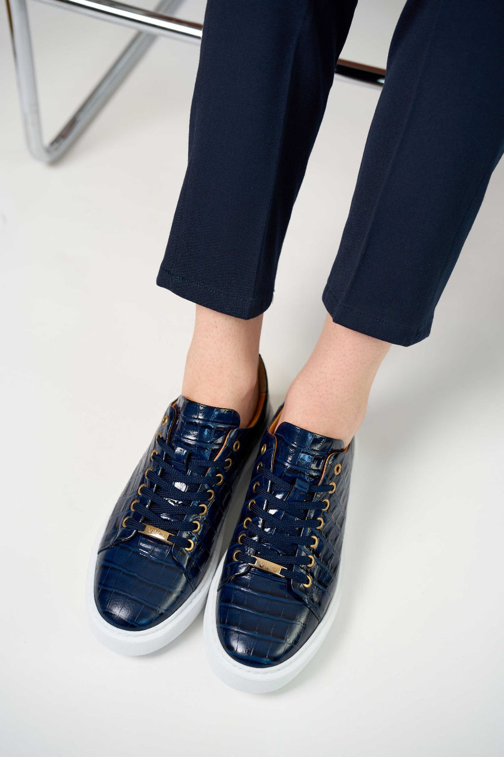 The Dublin Blue Leather Men Sneaker