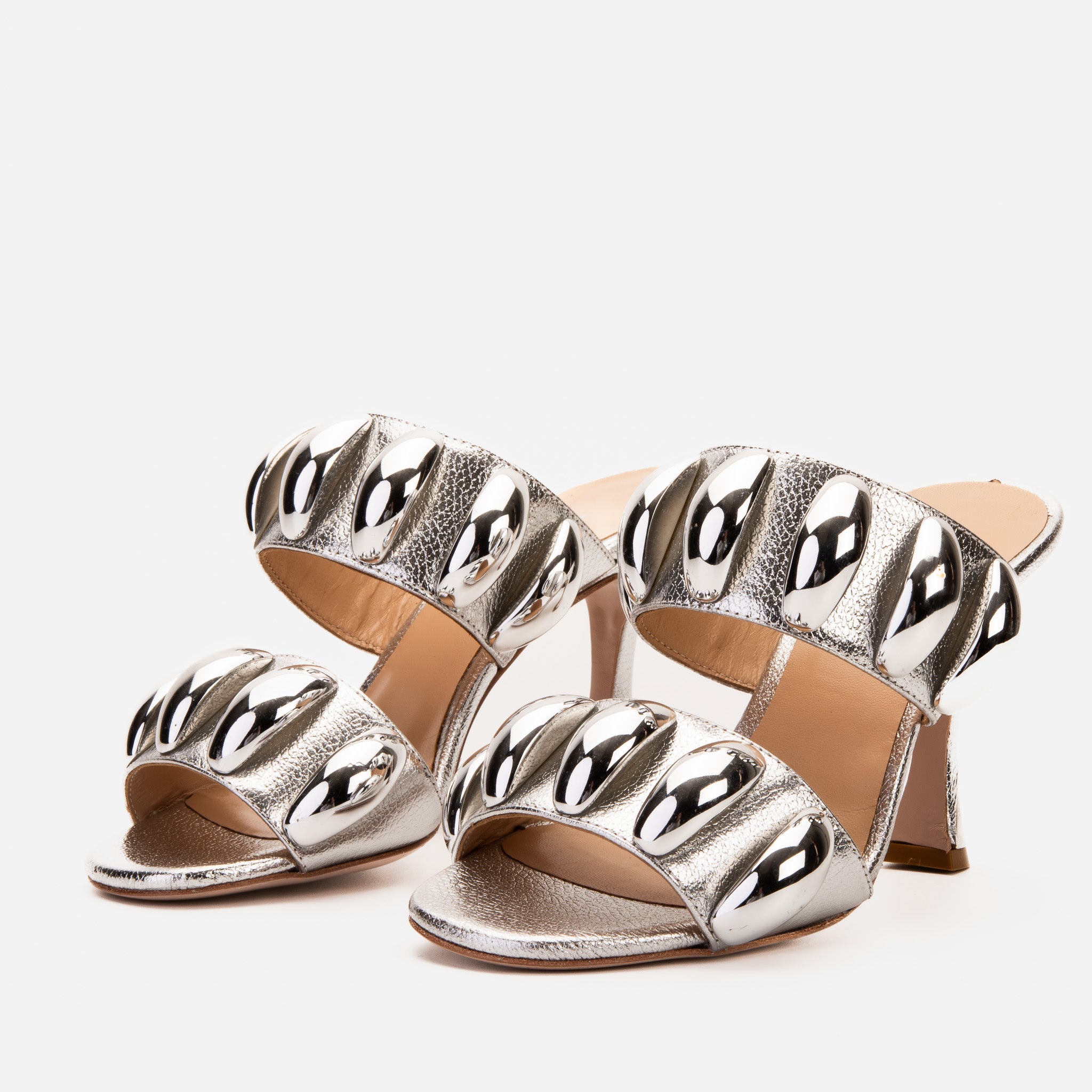 The Eclipse Silver Leather Women Sandal