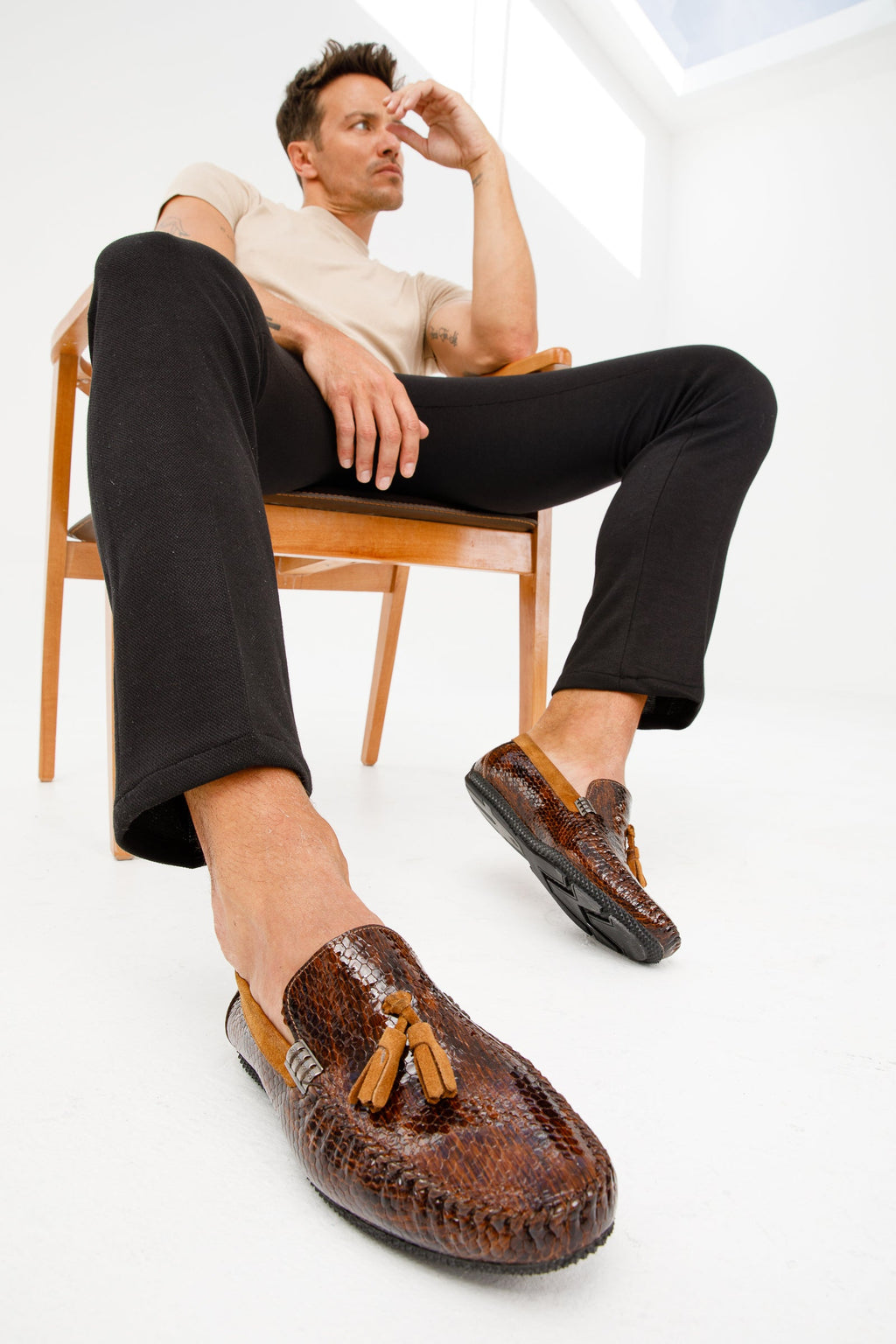 The Cordova Tan Patent Leather Tassel Loafer Men Shoe  Final Sale!
