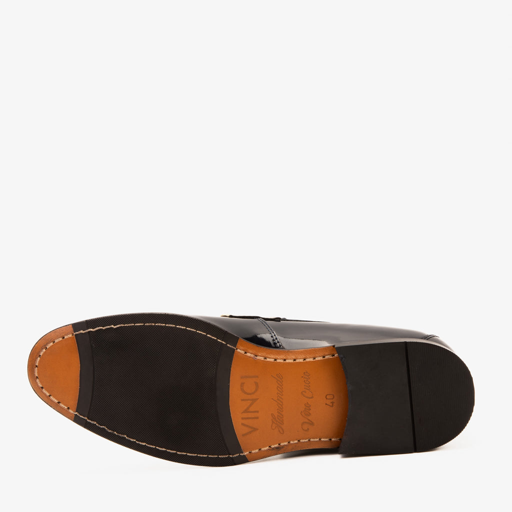 The Imperial Navy Blue & Gold Leather Men Dress Shoe