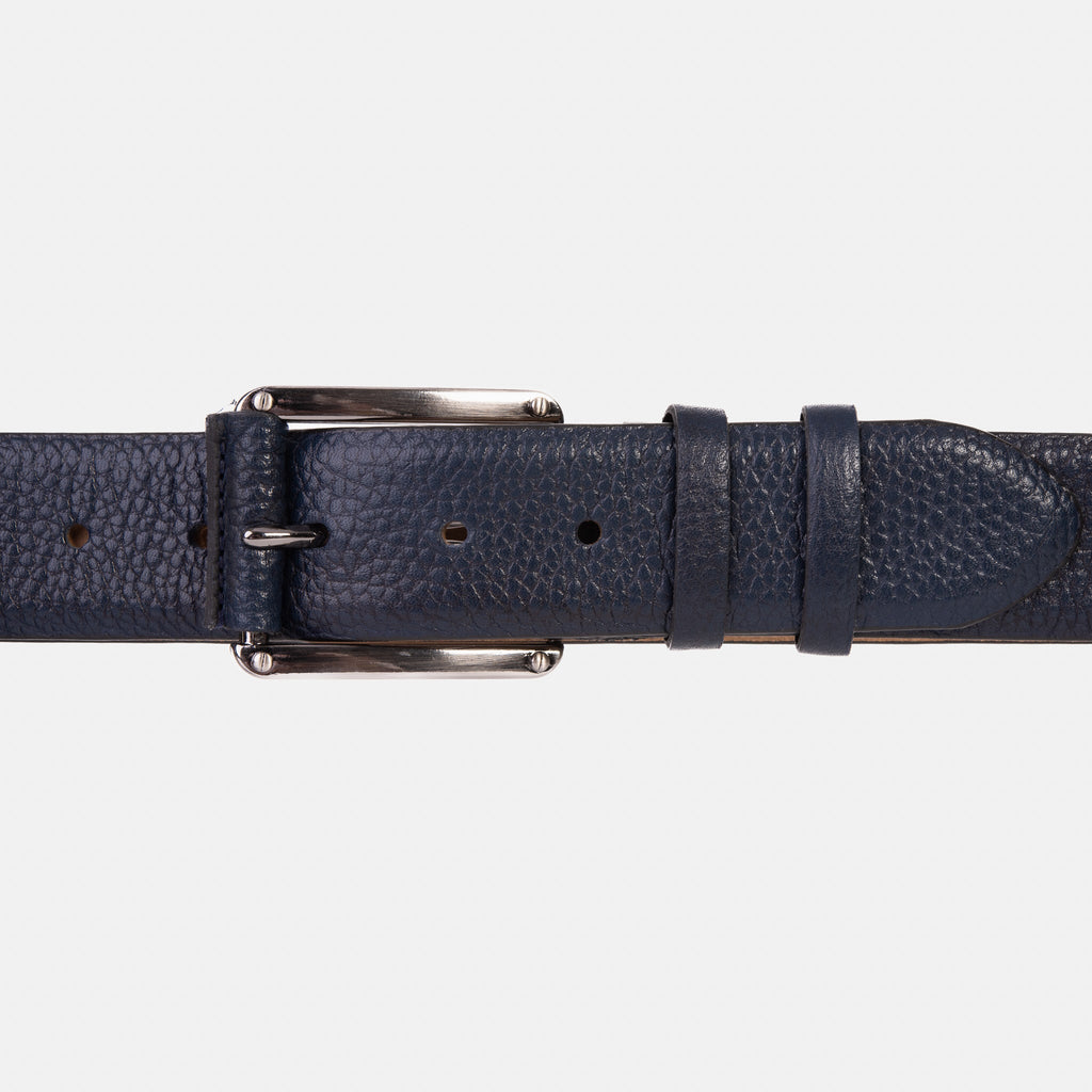 The Draco Navy Calfskin Belt